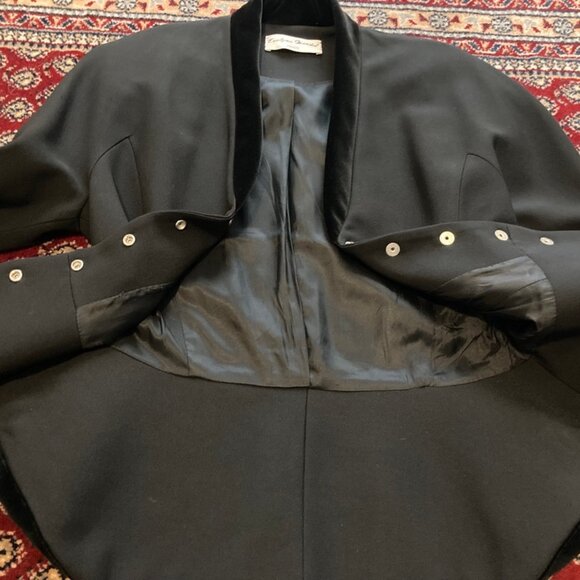 Parisian Evelyn Mandel Peplum Jacket with Velvet Collar & Velveteen Skirt Sz 6 - Picture 12 of 16